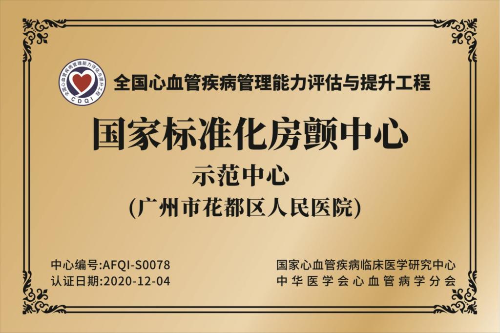 国家标准化房颤中心示范中心